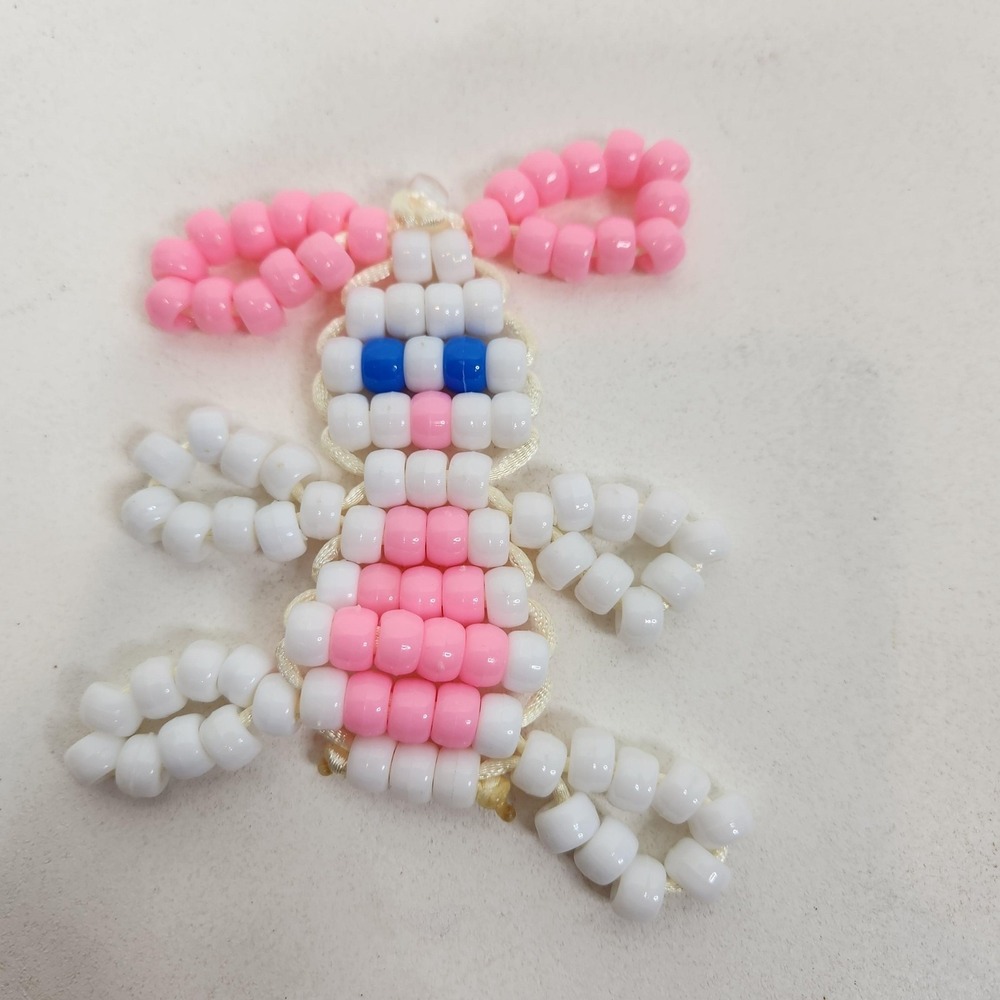 Handmade Beaded Small Bunny Rabbit Charms Lot Of 3 Multicolor Easter Decor - Picture 11 of 11